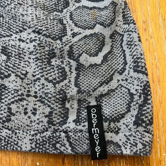 Obermeyer cotton blend gray animal print turtleneck tunic python sz S P2P 17-19" - Picture 6 of 8